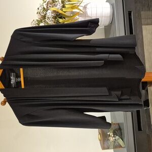 R&M Collection black waterfall open front, 3/4 sleeve, top, Bolero, Jacket, sm